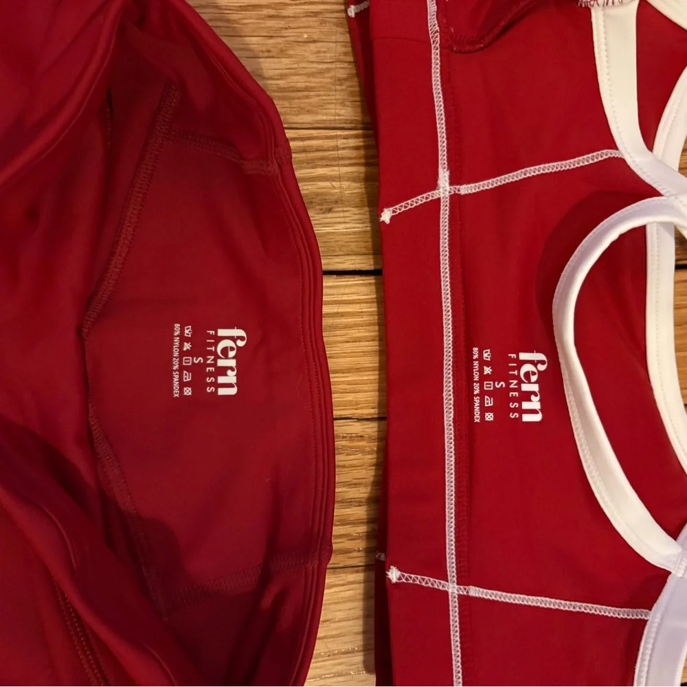 Fern Fitness Bright Red workout Set - shorts and sports bra - Picture 5 of 5